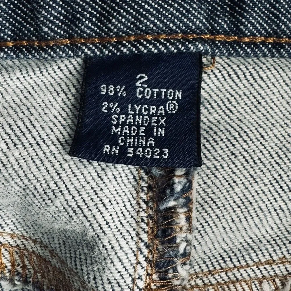 Y2K Gap Hiphugger Denim Skirt Womens 2 Blue Straight Short Measures 28 x 16